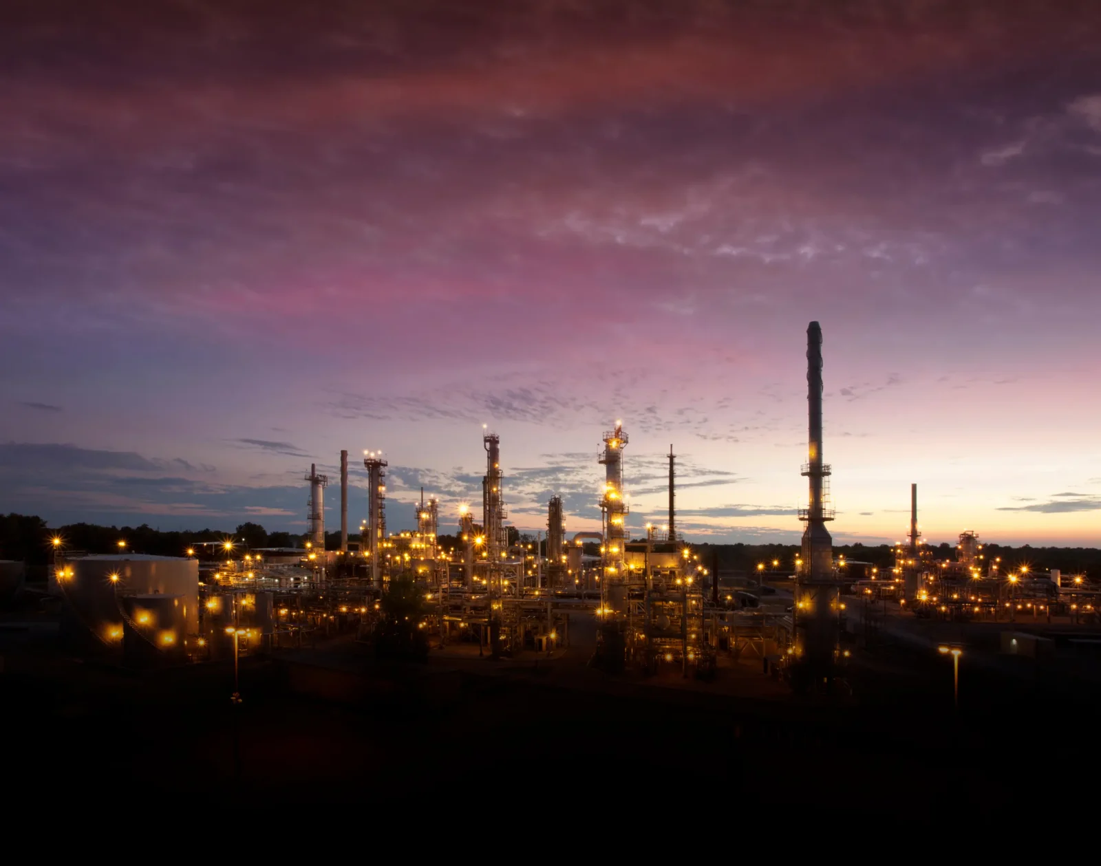 Refinery at night