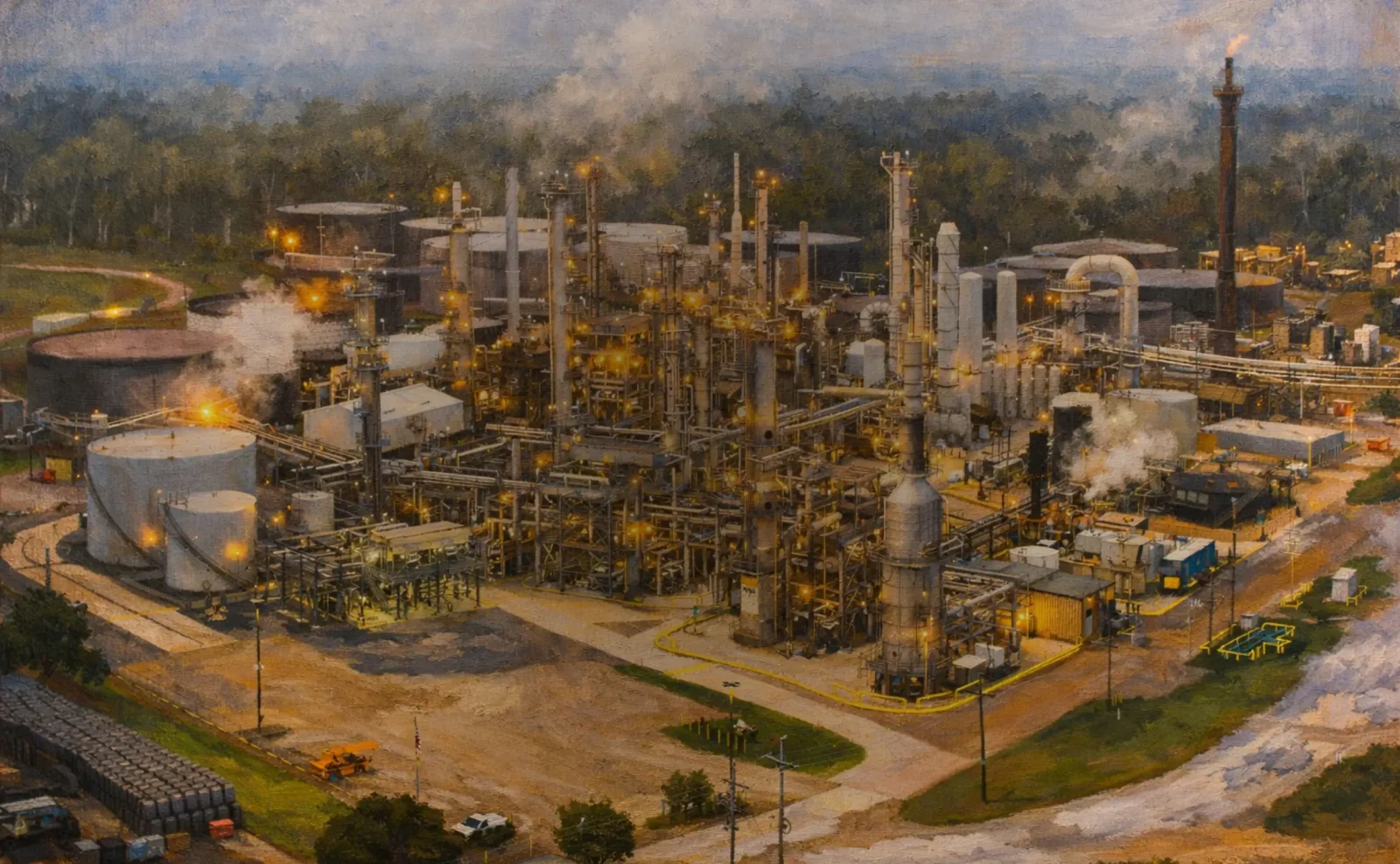 Illustrated view of the refinery