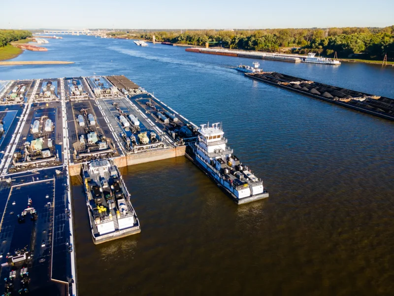 Barges and boats