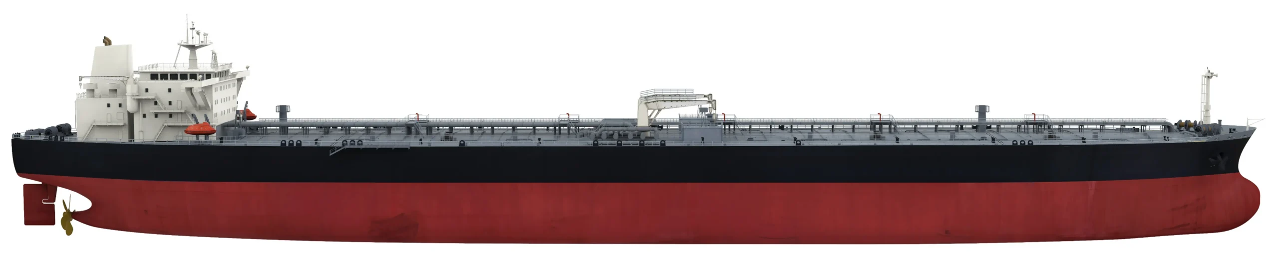 Profile view of tanker